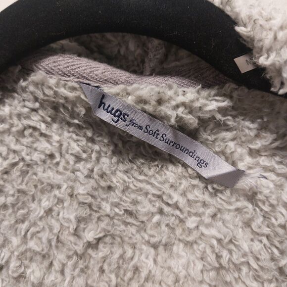 Gray Hugs by Soft Surroundings Size M Hug Me Cardigan Sweater Pockets Medium - Picture 7 of 7